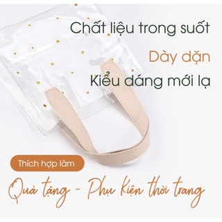 Túi quà tặng xách tay, túi đựng quà tặng mỹ phẩm sinh nhật giáng sinh tết túi trong suốt họa tiết hoa cúc thời trang