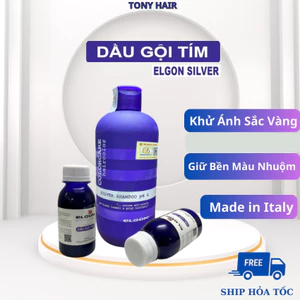 Dầu gội Tím Khử Vàng ELGON chính hãng - Khử vàng & Giữ Màu Cho Tóc Tẩy, Nhuộm _ Tony Hair