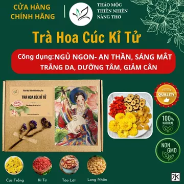 SET HỘP 30 Gói Trà HOA CÚC KỈ TỬ, Hộp Quà Tặng, Trà Thảo Mộc Dưỡng Nhan, Trà Hoa, ĐẸP DA, GIẢM CÂN T31