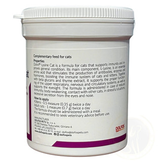 Dolfos LYSINE CAT 70 G DOLVIT L-lysine tăng cường miễn dịch cho mèo - Thương Hiệu Châu Âu