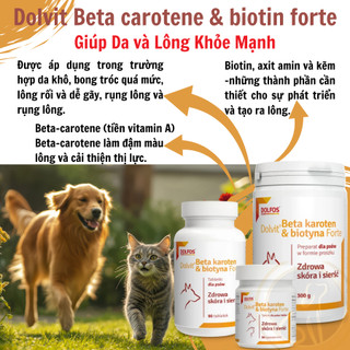 Dolvit Beta carotene biotin forte - Da khô, Lông xỉn màu, Da bong tróc vảy khô, Rụng lông