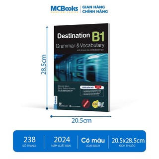 Sách- Destination B1: Grammar & Vocabulary được thiết kế dành cho những người chuẩn bị thi B1 - Đáp án trên app MCBooks