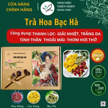 SET HỘP 30 Gói Trà Hoa Bạc Hà Cúc Vàng Nụ Hồng -Trà Dưỡng Nhan - Trà giải cảm - Trà Giảm Cân- Trà Đẹp Da T36