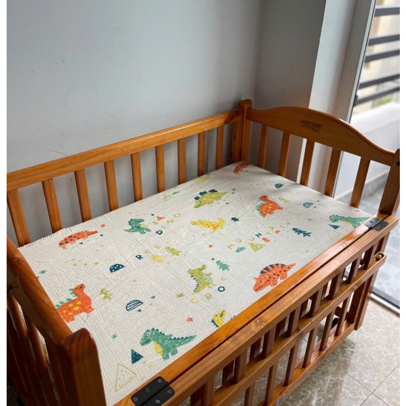 [Cò Baby KT70] GA CHUN MUSLIN ĐA NĂNG, NỆM, GIƯỜNG, CŨI CHO BÉ