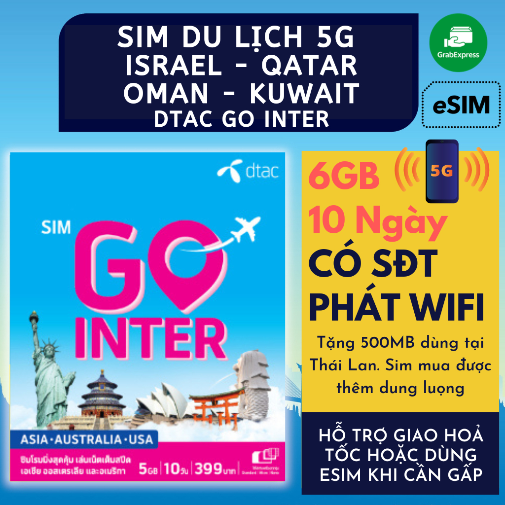 [SÓNG 5G+TEST ĐƯỢC TẠI VN] Sim Du Lịch Israel Qatar Oman Kuwait Tốc Độ ...