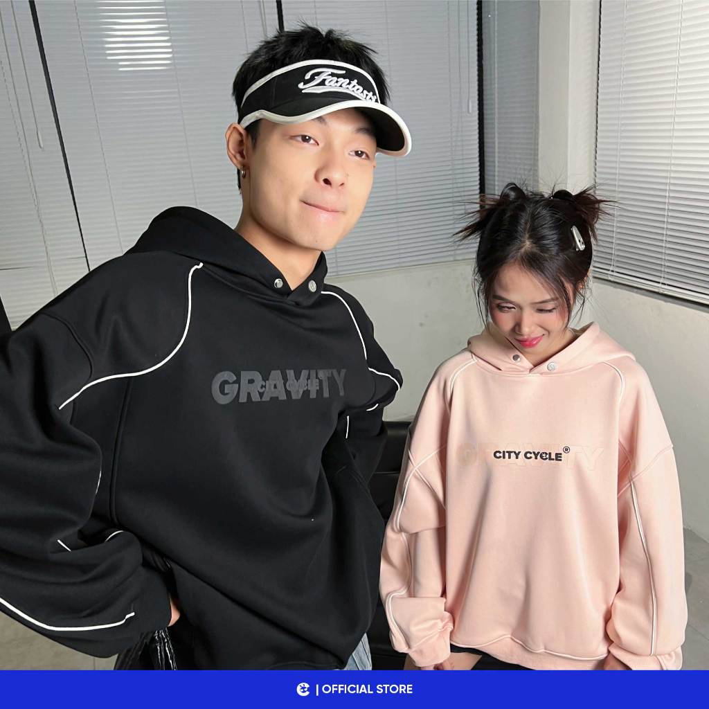 Áo hoodie nỉ nam nữ dày Local Brand Chính Hãng City Cycle áo hoodie Gravity
