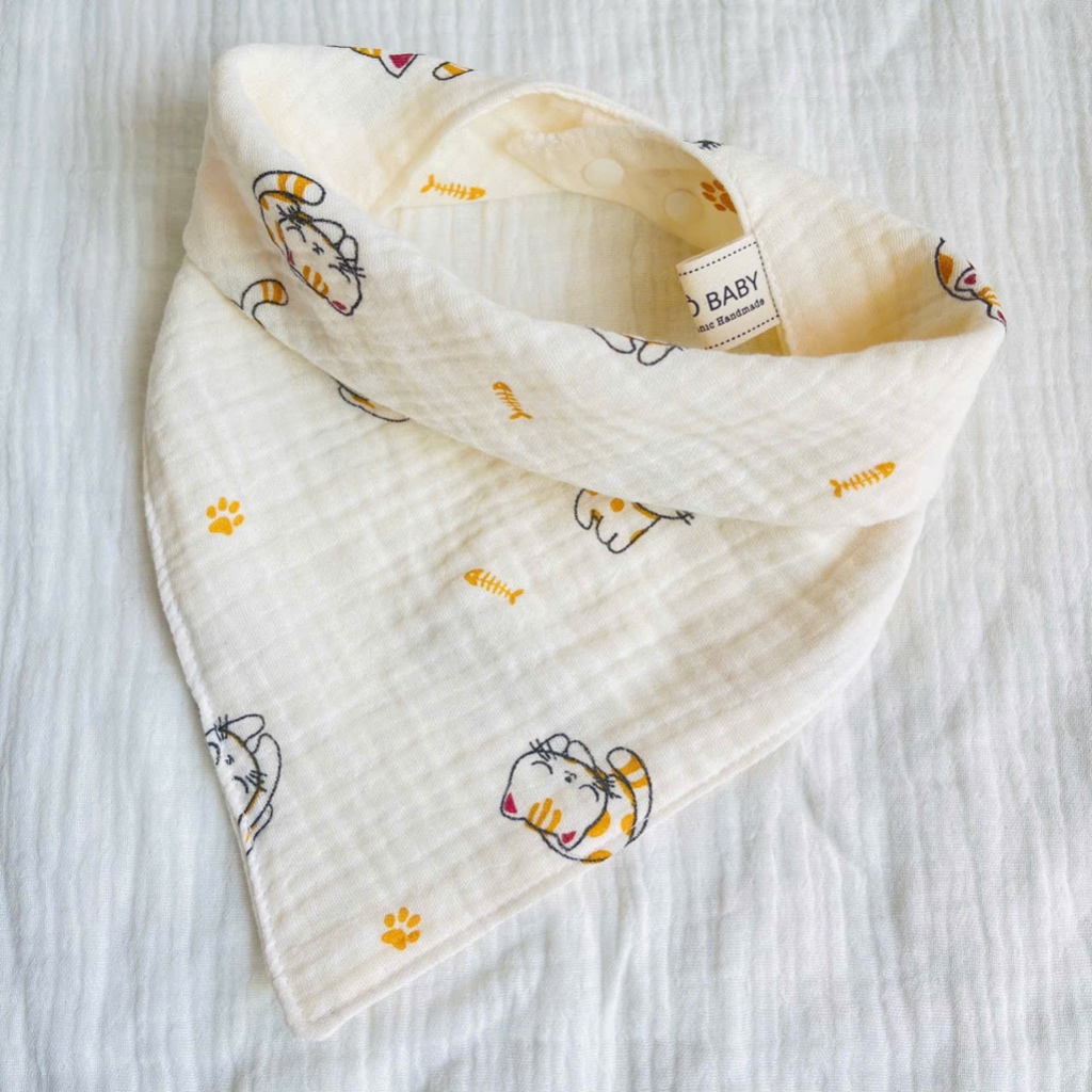 YẾM TAM GIÁC CHO BÉ XÔ MUSLIN 4 LỚP CAO CẤP