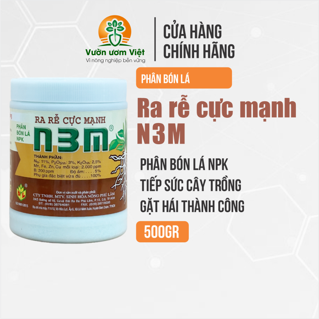 Phân bón Ra Rễ Cực Mạnh N3M Phú Lâm dưỡng bộ rễ toàn diện - 500gr