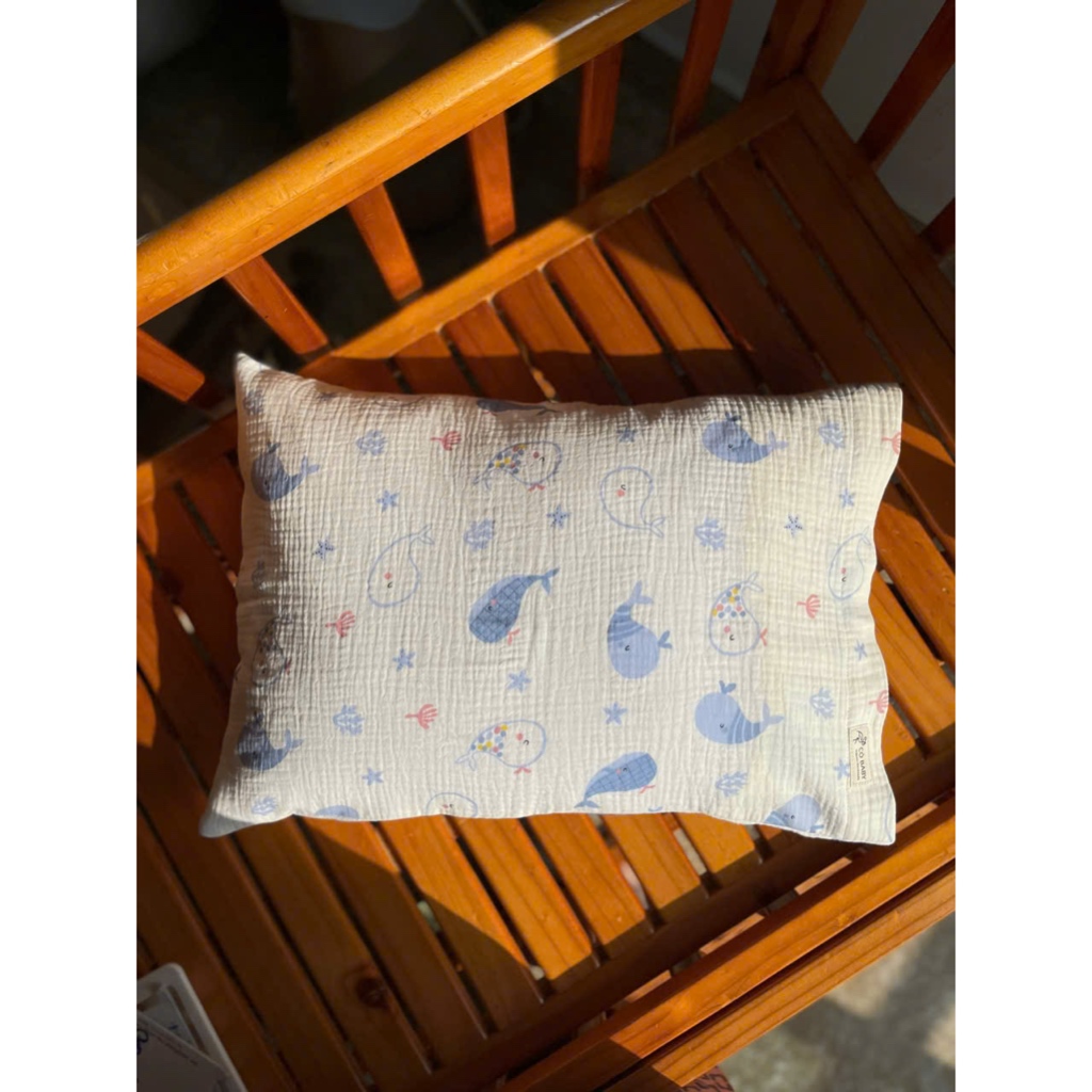 [CÒ BABY] GỐI LÔNG VŨ XÔ MUSLIN 35x50CM CHO BÉ TỪ 2-10 TUỔI