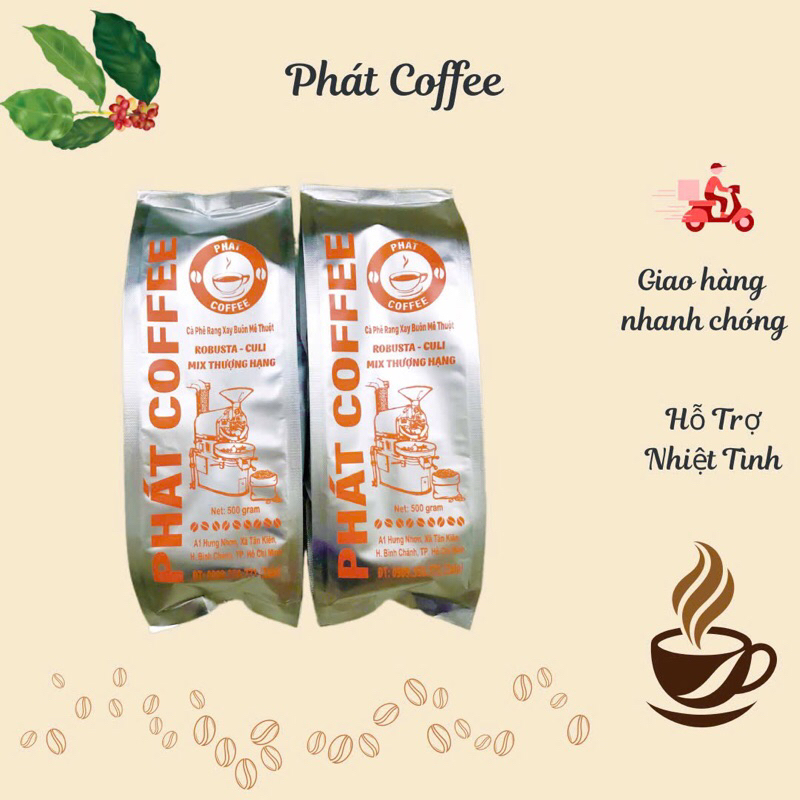 1kg CÀ PHÊ bột pha phin PHÁT COFFEE CULI ROBUSTA MIX THƯỢNG HẠNG THƠM NGON ĐẬM ĐÀ SÁNH BÉO