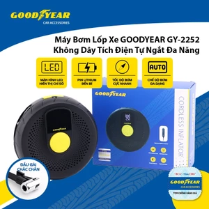 Máy Bơm Lốp Xe Ô Tô Xe Hơi Và Xe Máy Không Dây Tích Điện Tự Ngắt Đa Năng GOODYEAR GY-2252 Phù Hợp Cho Nhiều Dòng Xe