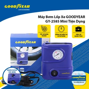 Máy Bơm Lốp Xe Ô Tô Xe Hơi Xe Máy GOODYEAR GY-2585 Mini Tiện Lợi Có Thể Đem Đi Bất Kì Nơi Khi Gặp Sự Cố