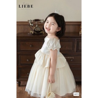 [B&G] Đầm công chúa lụa hàn thêu 3D tùng nhún 5 lớp von lưới cho bé gái 1-10 tuổi
