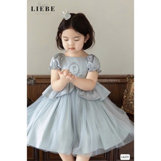 [B&G] Đầm công chúa lụa hàn thêu 3D tùng nhún 5 lớp von lưới cho bé gái 1-10 tuổi