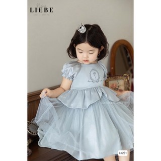 [B&G] Đầm công chúa lụa hàn thêu 3D tùng nhún 5 lớp von lưới cho bé gái 1-10 tuổi
