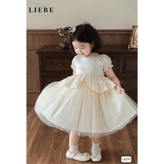 [B&G] Đầm công chúa lụa hàn thêu 3D tùng nhún 5 lớp von lưới cho bé gái 1-10 tuổi