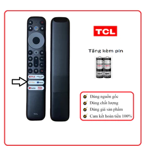 Điều khiển tivi TCL giọng nói QLED 4K 65 inch 65C635 có FPT PLAY, Remote TCL mic giọng nói lỗi 1 đổi 1