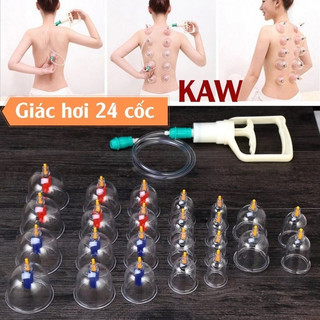 Bộ giác hơi Kaw 24 ống không dùng lửa hút chân không giải độc cơ thể hiệu quả an toàn