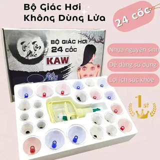 Bộ giác hơi Kaw 24 ống không dùng lửa hút chân không giải độc cơ thể hiệu quả an toàn