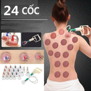 Bộ giác hơi Kaw 24 ống không dùng lửa hút chân không giải độc cơ thể hiệu quả an toàn