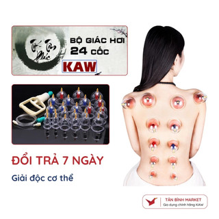 Bộ giác hơi Kaw 24 ống không dùng lửa hút chân không giải độc cơ thể hiệu quả an toàn
