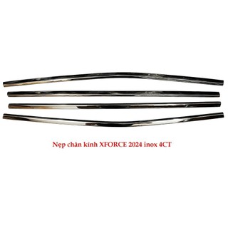 Nẹp viền chân kính, cong kính xe Mitsubishi Xforce 2024, 2025 chất liệu INOX 304 cao cấp, sáng bóng