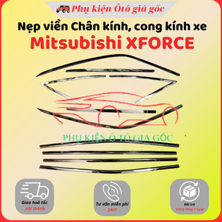 Nẹp viền chân kính, cong kính xe Mitsubishi Xforce 2024, 2025 chất liệu INOX 304 cao cấp, sáng bóng