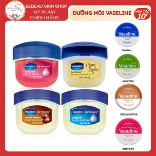 Son dưỡng môi Vaseline Therapy 7g Làm Mềm Và Mượt Môi Khô Có Màu Không Màu - Bebeau
