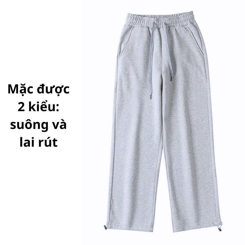 40-105KG Quần Jogger Dây Rút Thời Trang Bigsize Nam Nữ Unisex Mặc Được 2 Kiểu - MÃ 01