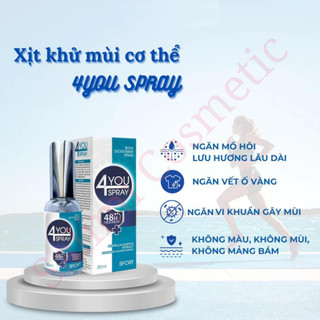 Xịt Khử Mùi Toàn Thân 4YOU SPRAY 30ml Giúp Ngăn Tiết Mồ Hôi, Khử Mùi Hôi Nách Không Gây Ố Vàng Áo