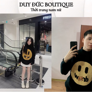Áo Len dệt kim mềm mại cho thời trang nam nữ hoạ tiết mặt cười dễ thương thời trang nam nữ