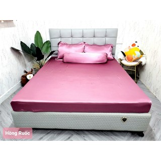 🧧LỤA SILK🧧Chăn Ga Gối Phi Lụa Mã Hồng Ruốc Trendy - Hàng Loại 1 Mềm Mát - Chăn Ga Sỉ HCM