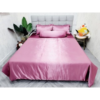 🧧LỤA SILK🧧Chăn Ga Gối Phi Lụa Mã Hồng Ruốc Trendy - Hàng Loại 1 Mềm Mát - Chăn Ga Sỉ HCM