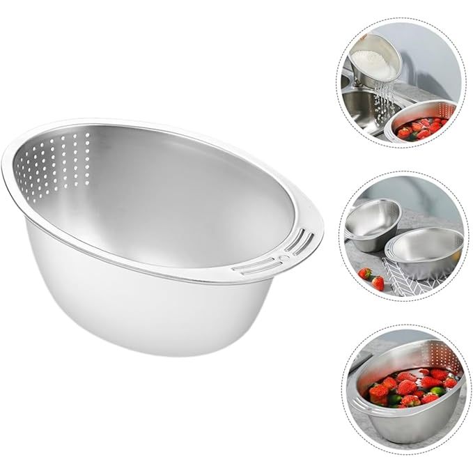 Rổ Nhà Bếp Bằng Inox 304 Dùng Vo Gạo, Rửa Rau Đa Năng Thông Minh Chất ...
