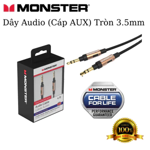 Dây Audio (Cáp AUX) Tròn 3.5mm Jack Mạ Vàng 1,2M / 3.5mm to 3.5mm - Hàng Chuẩn Chính Hãng FullBox
