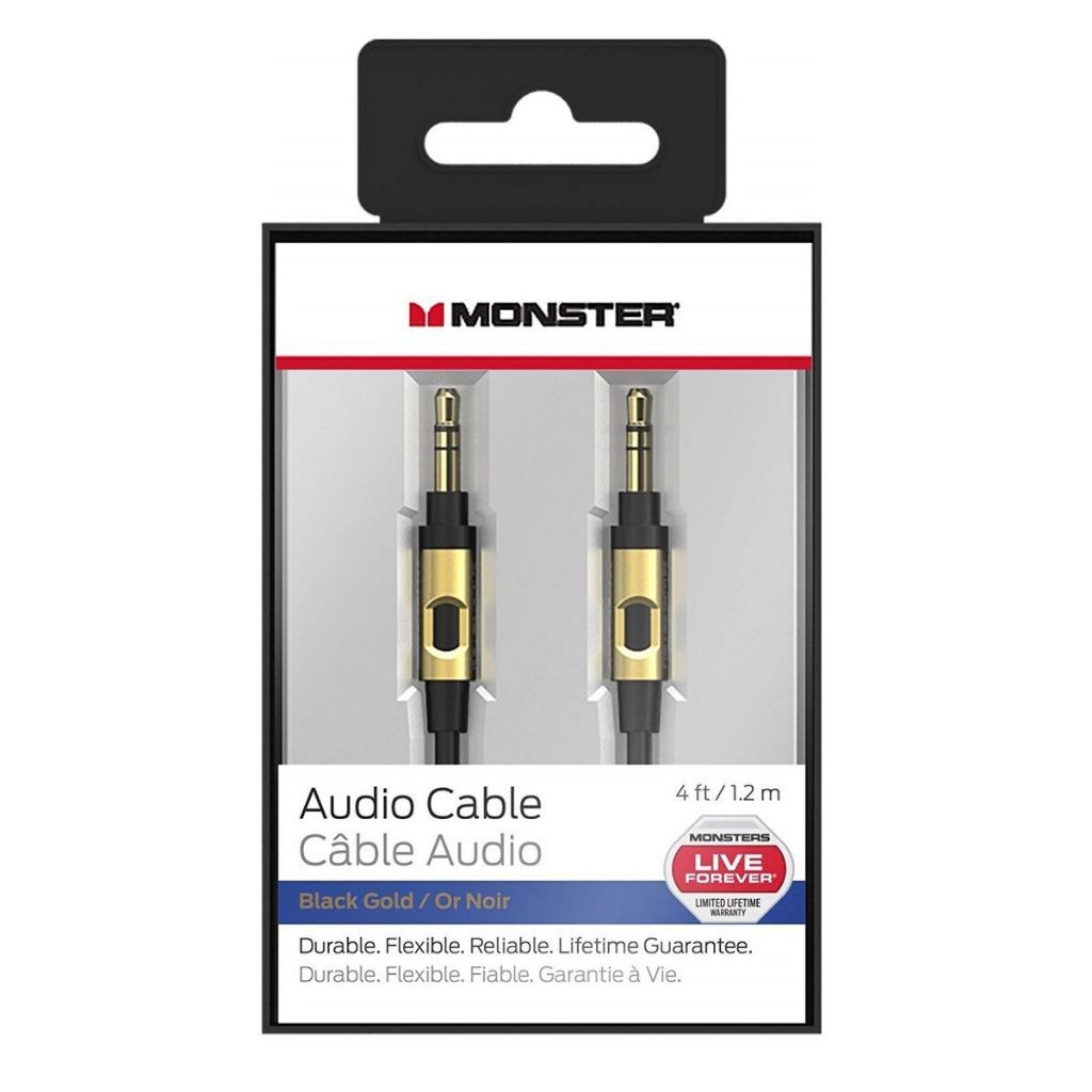 Dây Audio (Cáp AUX) Tròn 3.5mm Jack Mạ Vàng 1,2M / 3.5mm to 3.5mm - Hàng Chuẩn Chính Hãng FullBox