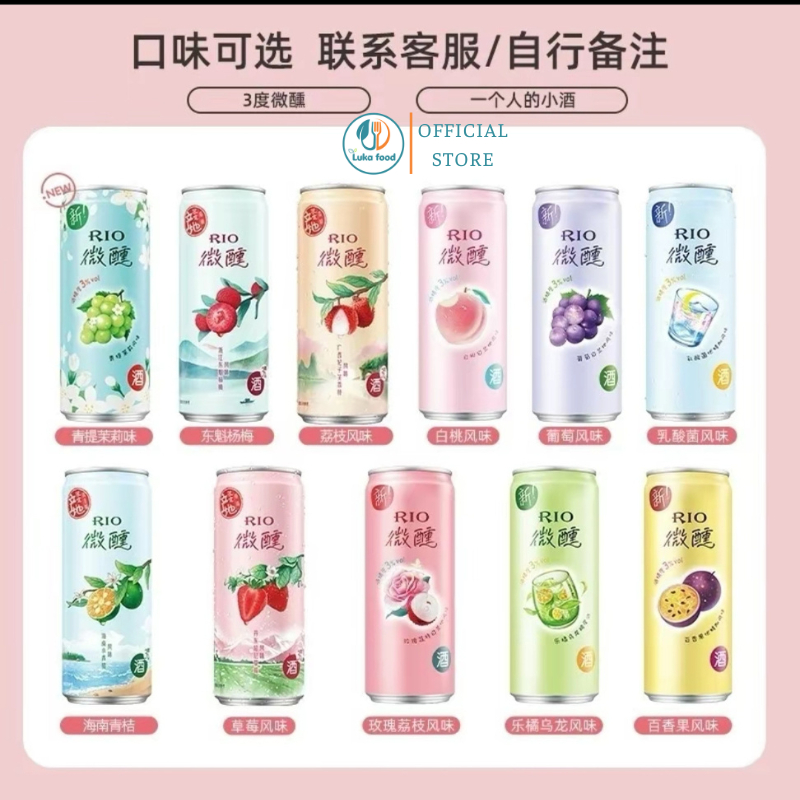Nước Trái Cây Lên Men RIO Lon 330ml - Nhiều Vị Trái Cây Thơm Mát, Đồ Uống Chill Tiệc Tùng Cực Đã Luka Food