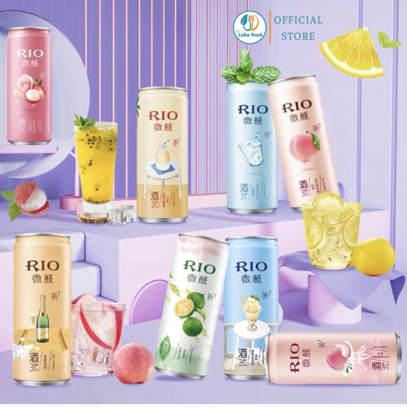 Nước Trái Cây Lên Men RIO Lon 330ml - Nhiều Vị Trái Cây Thơm Mát, Đồ Uống Chill Tiệc Tùng Cực Đã Luka Food