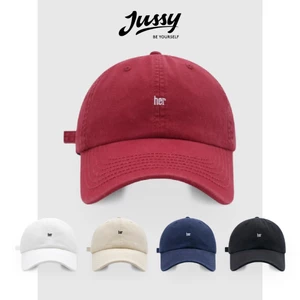 Mũ lưỡi trai nam nữ Jussy Official thêu chữ Her form mềm thời trang Hàn Quốc