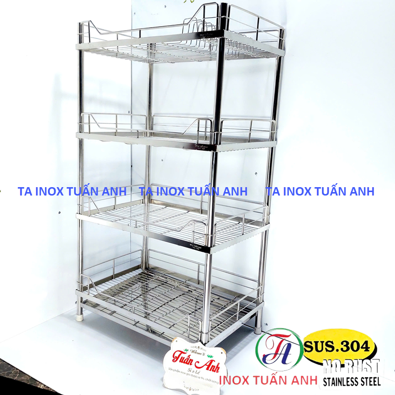 Kệ chén inox 304 - Kệ 4 tầng đứng - Kệ úp chén bát 4 tầng TA3D4TL ...