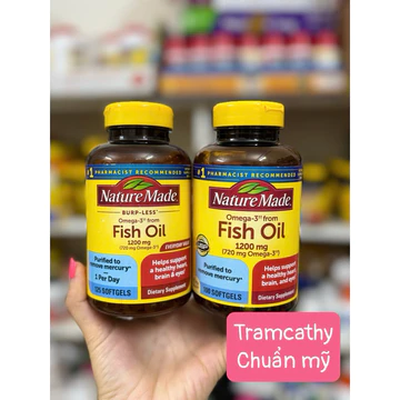 Viên dầu cá hàm lưọng omega 3 cao Nature Made FISH OIL 1200mg (720mg OMEGA-3) 125 viên-290v