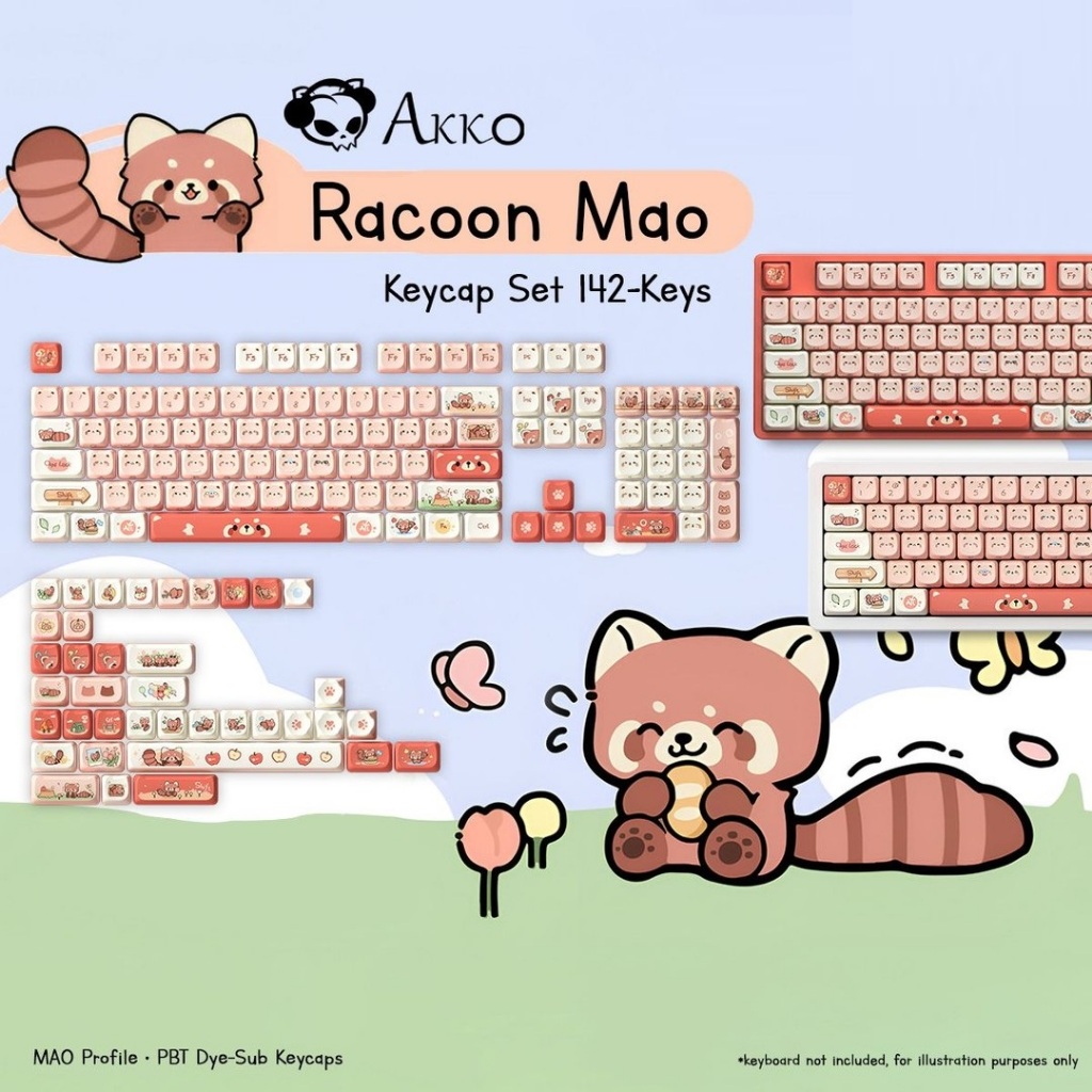 [New, Original] Bộ nút bấm bàn phím Akko Raccoon MAO Keycap Set (142 ...