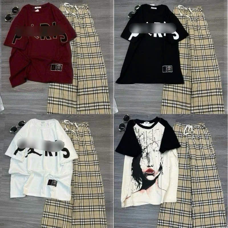 Áo Phông Pari Đỏ Form Rộng Tay Lỡ freesize chất cotton su mềm mát, cả nam cả nữ đều mặc đẹp---xuongthoitranggiare