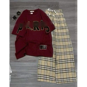 Áo Phông Pari Đỏ Form Rộng Tay Lỡ freesize chất cotton su mềm mát, cả nam cả nữ đều mặc đẹp---xuongthoitranggiare