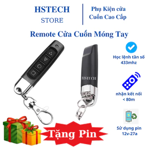 {Gò Vấp} Remote điều khiển cửa cuốn móng tay học lệnh HStech học lệnh thông minh tần số 433Mhz