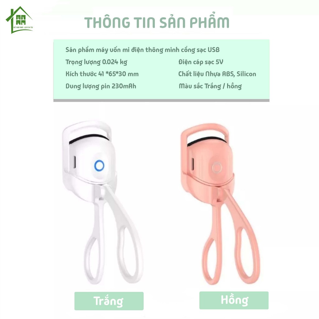 Máy uốn cong lông mi tự nhiên Kẹp bấm mi điện tạo và giữ nếp cong mi lâu hơn bằng 2 chế độ nhiệt.