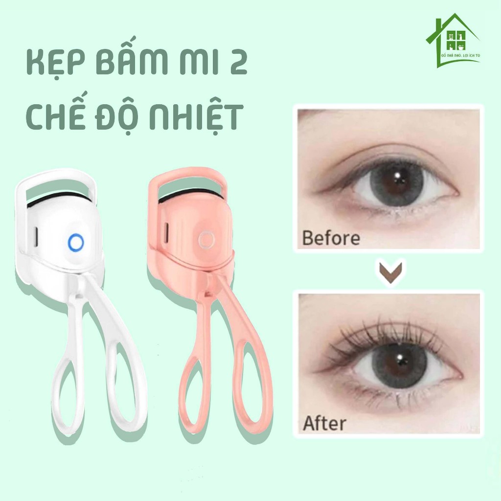 Máy uốn cong lông mi tự nhiên Kẹp bấm mi điện tạo và giữ nếp cong mi lâu hơn bằng 2 chế độ nhiệt.