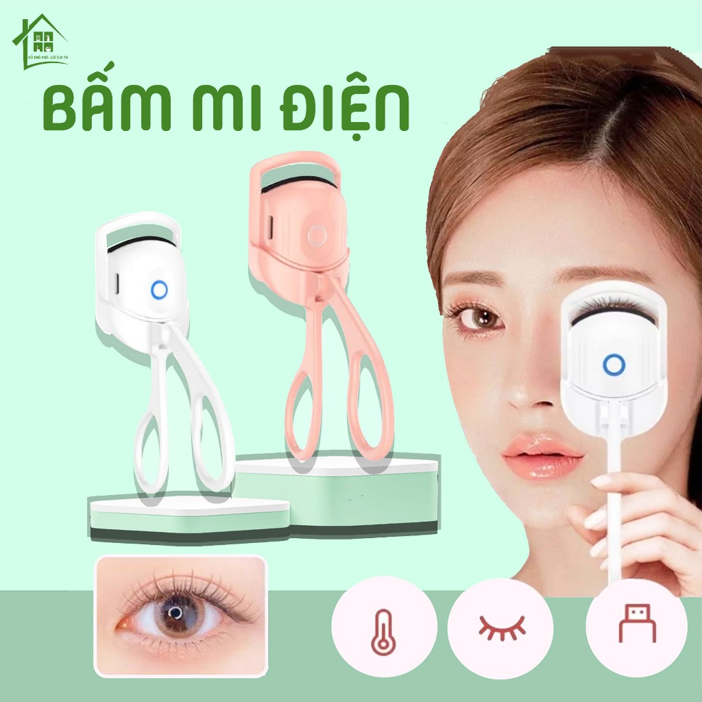 Máy uốn cong lông mi tự nhiên Kẹp bấm mi điện tạo và giữ nếp cong mi lâu hơn bằng 2 chế độ nhiệt.