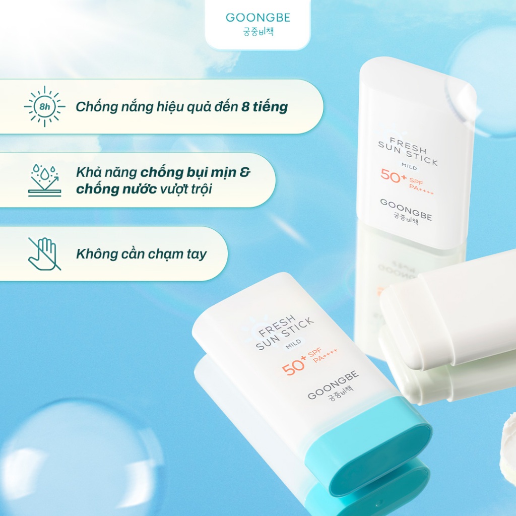 Ảnh Thỏi Chống Nắng Vật Lý Thuần Chay GOONGBE Fresh Sun Stick 23g 2
