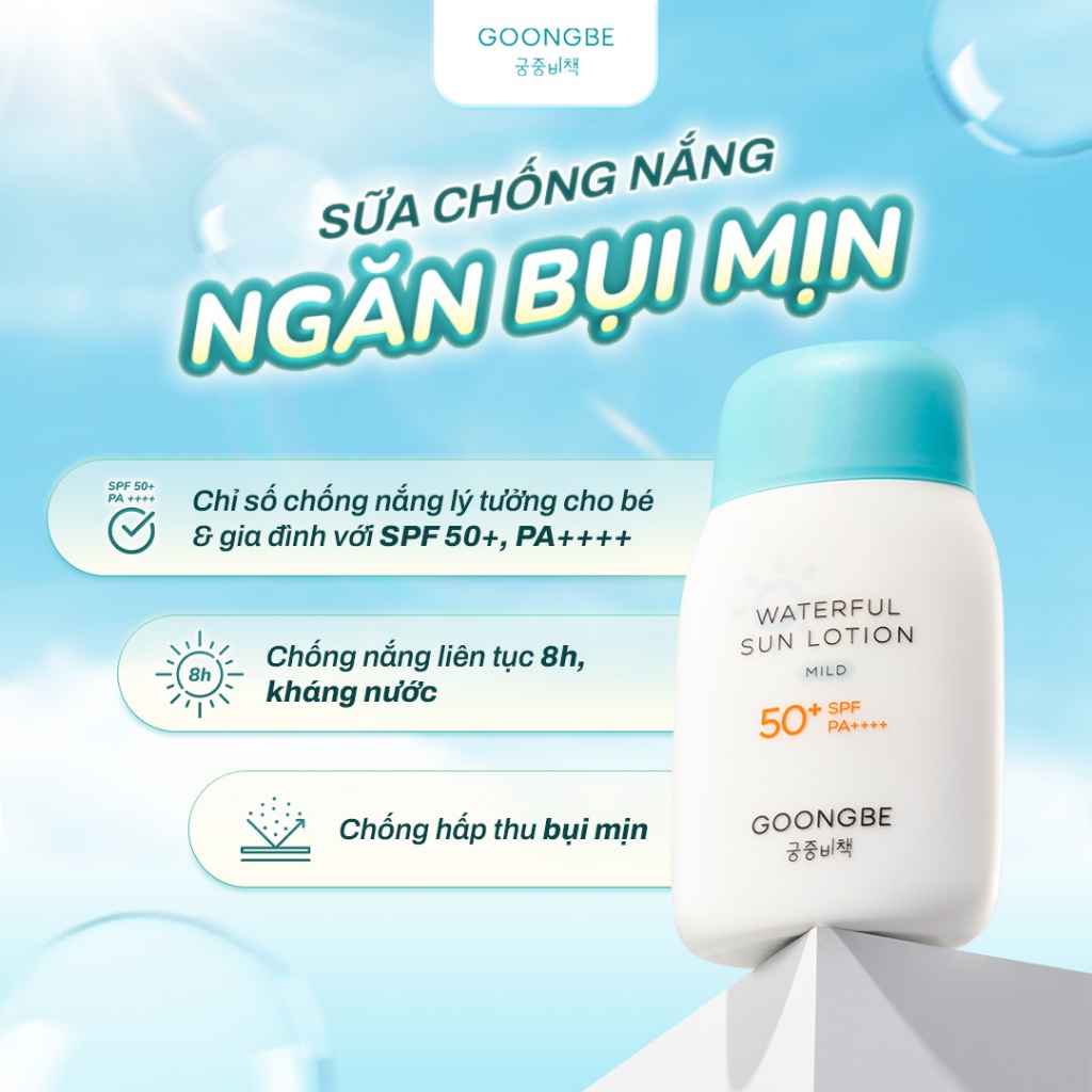 Ảnh Kem Chống Nắng Dạng Sữa Vật Lý Thuần Chay GOONGBE Waterful Sun Lotion Mild 80gr 2